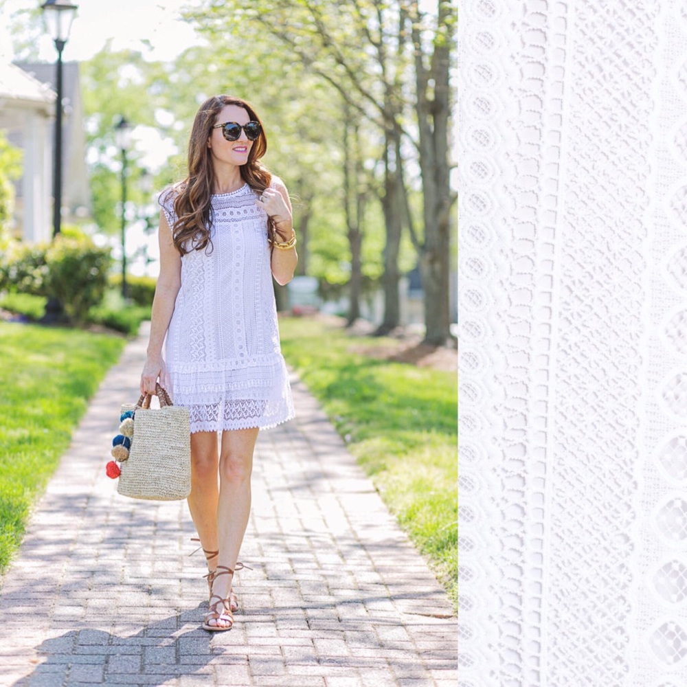 Crochet lace shift dress